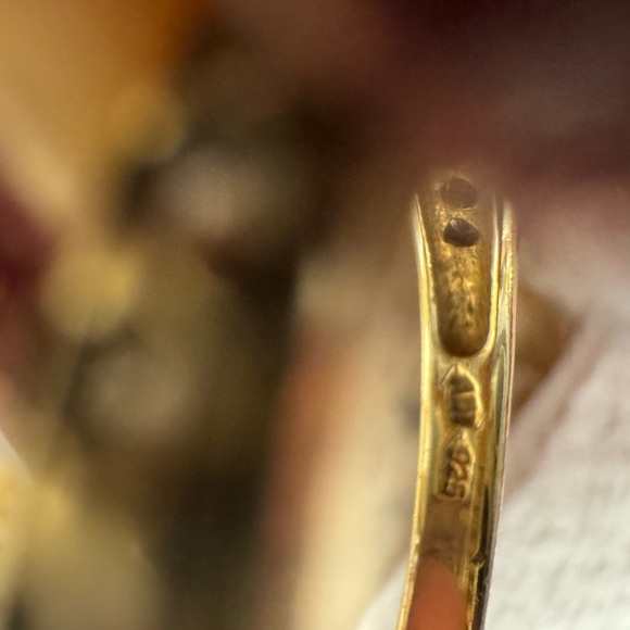 Ross Simons gold vermil stackable rings. 925 stamp. Semi precious w/diamonds - Picture 4 of 10